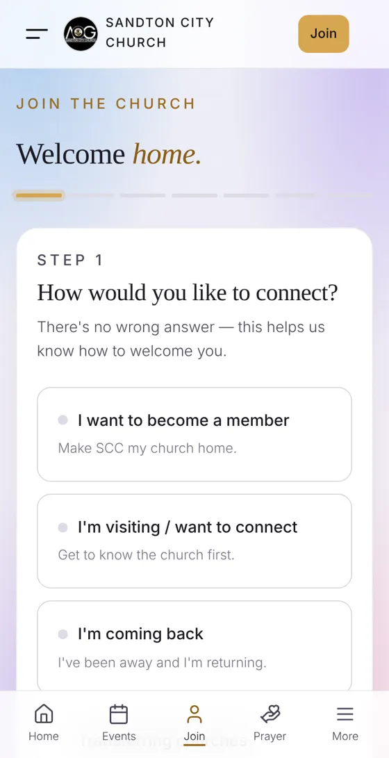 Screenshot: Become a member