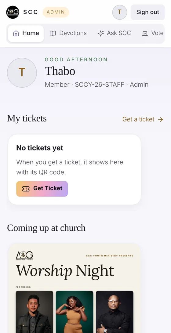 Screenshot: Your Home