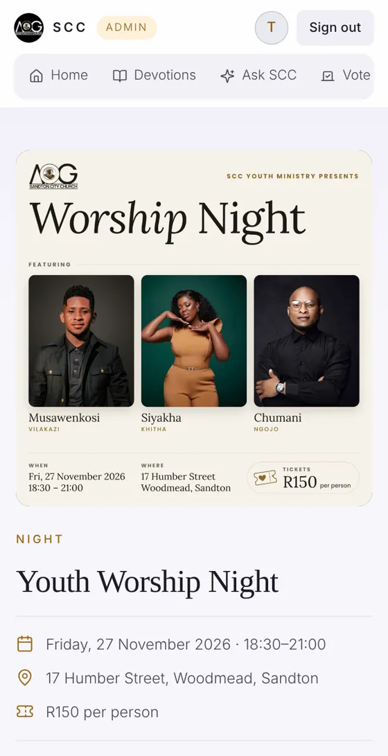 Screenshot: Get a ticket for an event