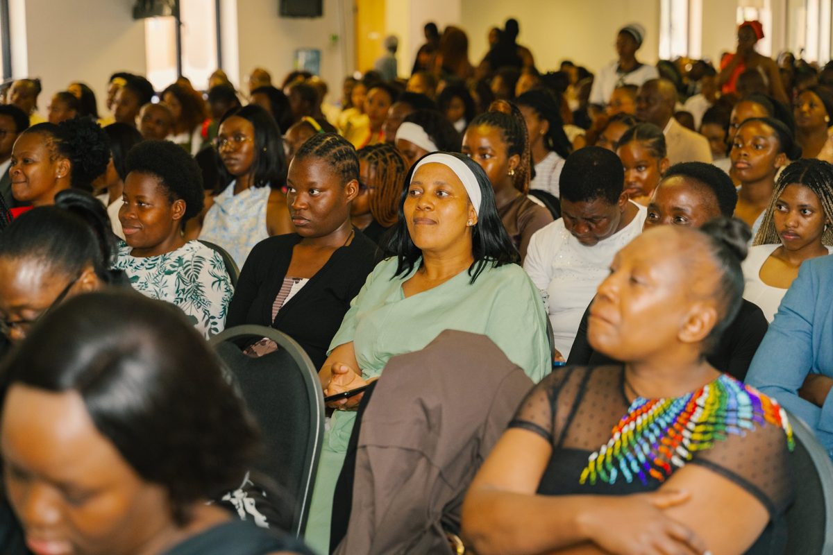 The congregation gathered during a Sunday service