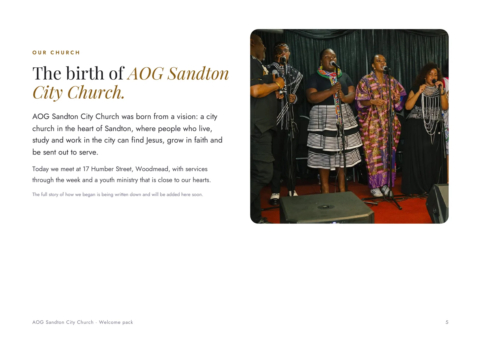 The birth of AOG Sandton City Church