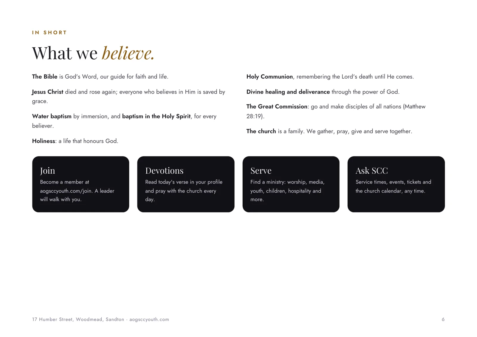 What we believe, and your next steps